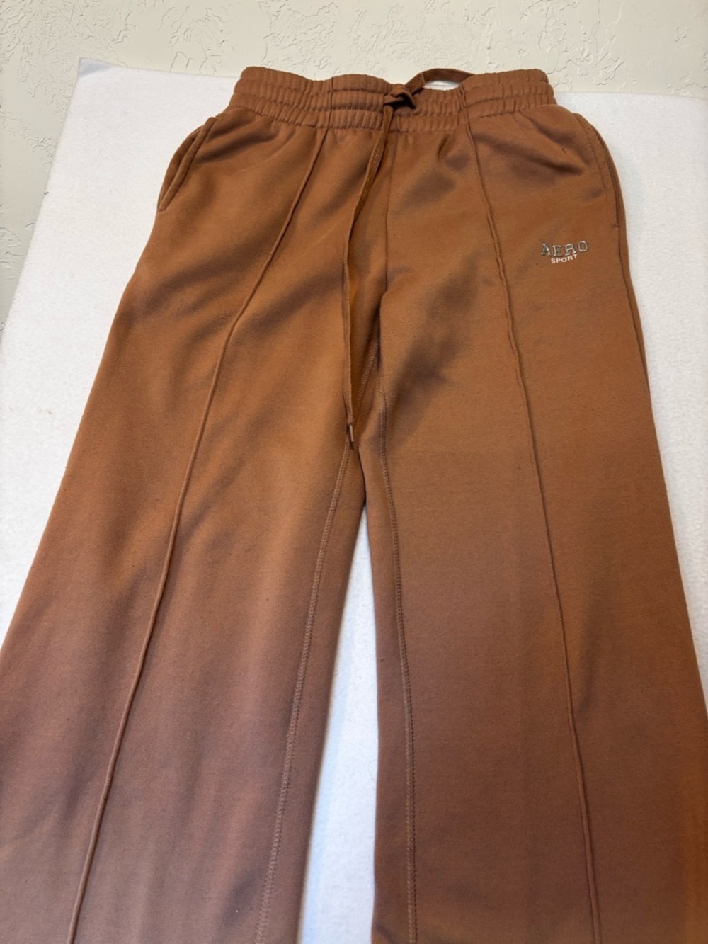 Aeropostale Sport Heavy Fleece Sweatpants Taupe Tan Joggers M Unisex